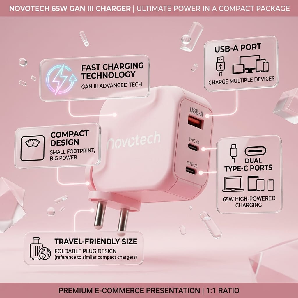 65W GAN III CHARGER - BBG pink